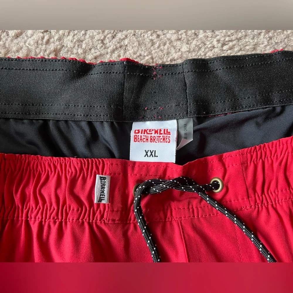 Birdwell Beach Britches Red Board Swim Lined 7.5” Inseam Shorts Sz XXL 2XL